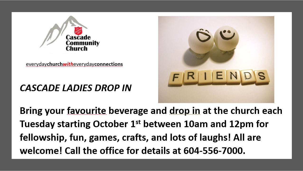 Friends poster CCC ladies drop in